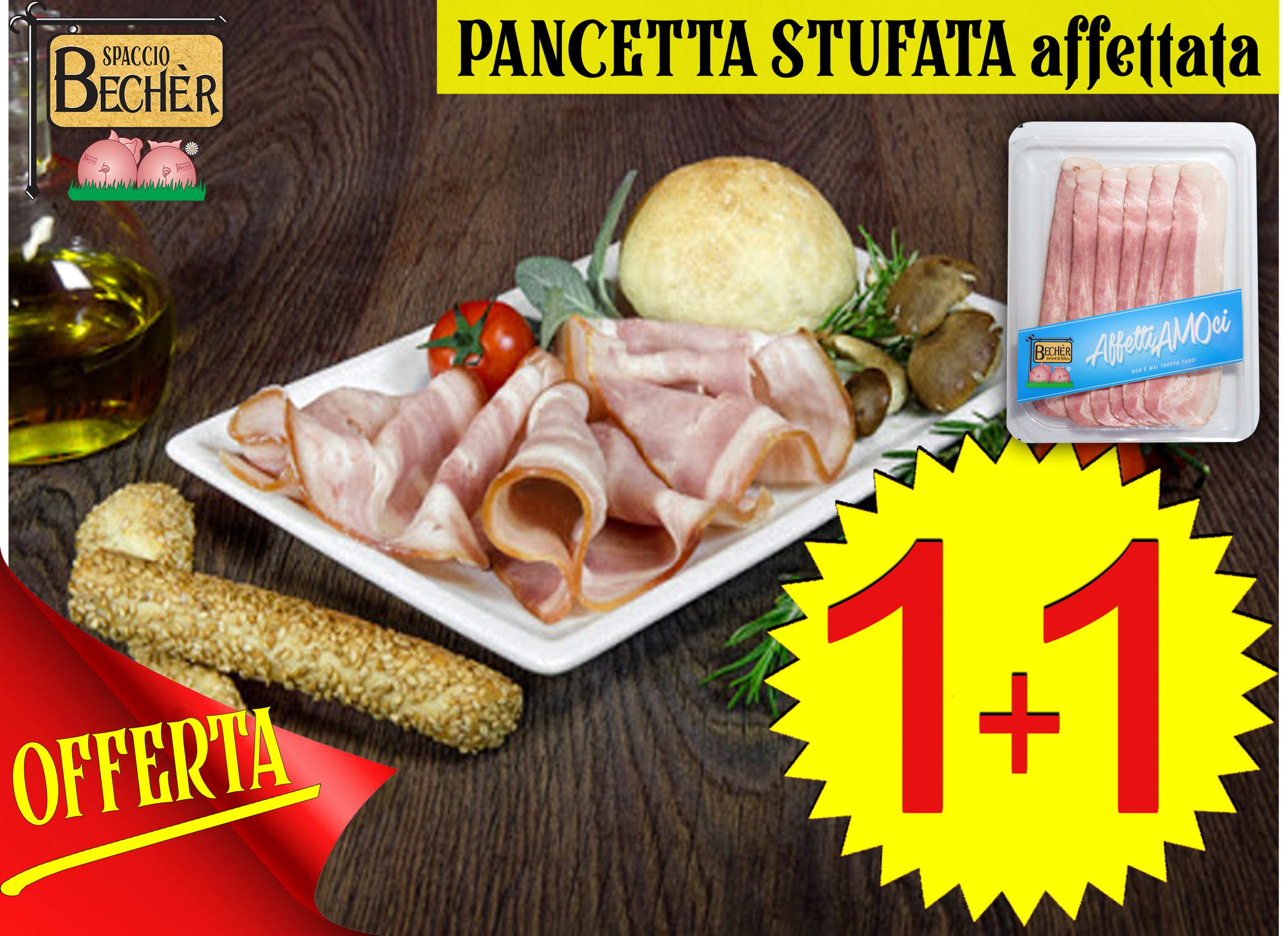 Pancetta stufata affettata